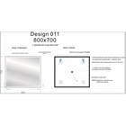 Зеркало Cersanit LED 011 Design 80×70 см, с подсветкой, часы, металлическая рамка, прямоугольное - Фото 3