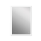 Зеркало настенное в ванную Cersanit 080 design pro, с LED подсветкой, с антизапотеванием, с часами, 600×850 мм - Фото 1