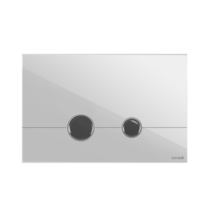 Кнопка Cersanit STERO, белая, глянцевая, стекло - Фото 1
