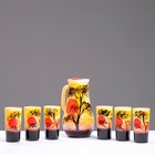 Набор для сока "Закат" художественная роспись, 6 стаканов 1250/200 мл - фото 298465702