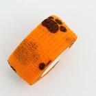 Бинт самофиксирующийся "Лапки", 2,5 см, макс. растяжимость 4,5 м, оранжевый - Фото 3