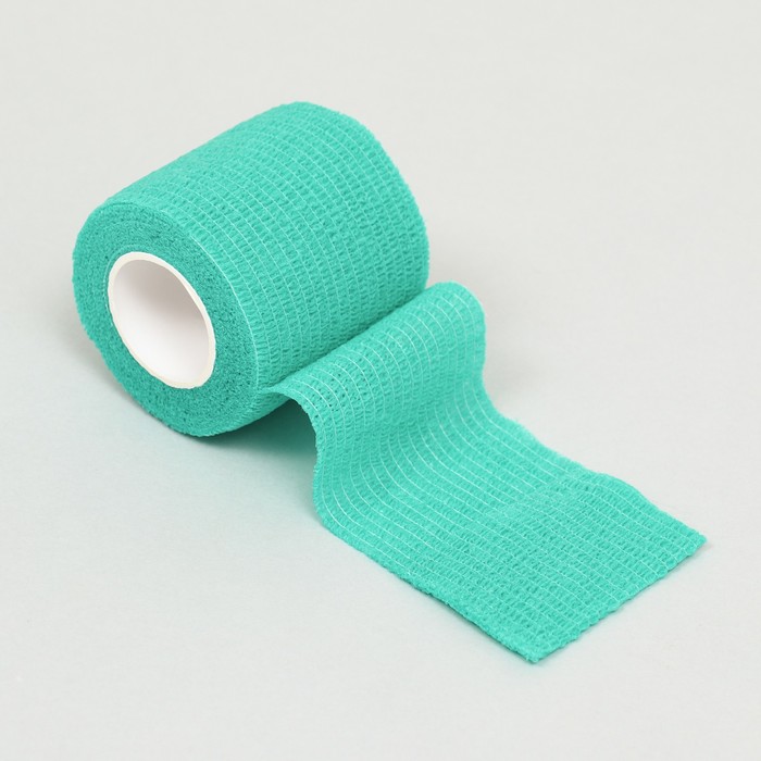 Бинт самофиксирующийся, 5 см, макс. растяжимость 4,5 м, зелёный - Фото 1