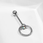 Пирсинг в пупок «Кольцо», L=3,4 мм, d=1 мм, цвет радужный в серебре - фото 299574359