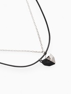 Кулоны «Неразлучники» на магните, половинки сердца, цвет чёрно-серебряный, 48 см - Фото 1