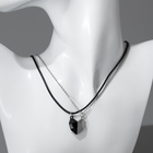 Кулоны «Неразлучники» на магните, половинки сердца, цвет чёрно-серебряный, 48 см - Фото 5