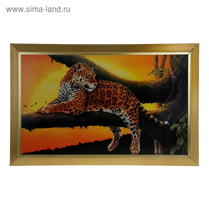 Картина "Леопард"   60х100см рамка МИКС - Фото 1