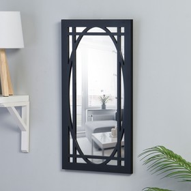 Зеркало настенное, прямоугольное с овалом внутри,  черное 33,3х63,3х1,6 см