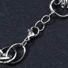 Браслет «Цепь» объёмное сердце и медальон, цвет серебро, 19 размер - Фото 2