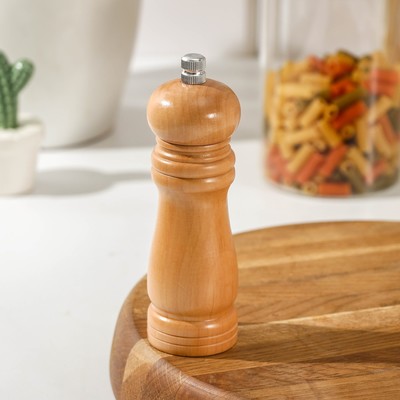 Мельница для специй Доляна «Дуновение леса», 15×4.5 см, керамический механизм, бежевая