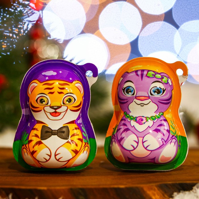 Печенье «Тигры» с шоколадной пастой и игрушкой, яйцо-сюрприз, 15 г - Фото 1