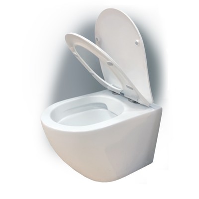 Унитаз подвесной COMFORTY 103, безободковый, сиденье дюропласт, softclose тонкое, быстросъёмное