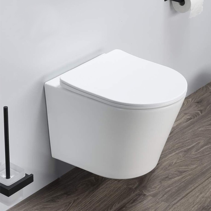 Унитаз подвесной COMFORTY 105MWЮ, безободковый, сиденье дюропласт, softclose тонкое, быстросъёмное, белый матовый - Фото 1