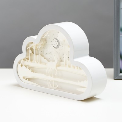 Ночник "Олень на берегу озера" LED от батареек 3хААА USB 20x4x13 см