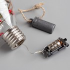 УЦЕНКА Ёлочный шар капля "Снежные нити", 5 LED, от батареек, Т/БЕЛЫЙ - Фото 3