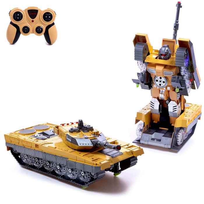 Робот радиоуправляемый «Танк», трансформируется, стреляет присосками, цвета МИКС 52017