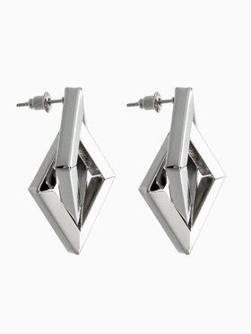 Серьги металл «Геометрия» симбиоз, цвет серебро