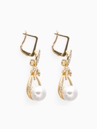 Серьги висячие «Жемчуг Грейс», белые в золоте - Фото 3