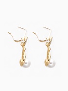 Серьги висячие «Жемчуг Грейс», белые в золоте - Фото 4