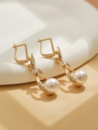 Серьги висячие «Жемчуг Грейс», белые в золоте - Фото 6