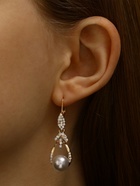 Серьги висячие «Жемчуг Грейс», белые в золоте - Фото 2