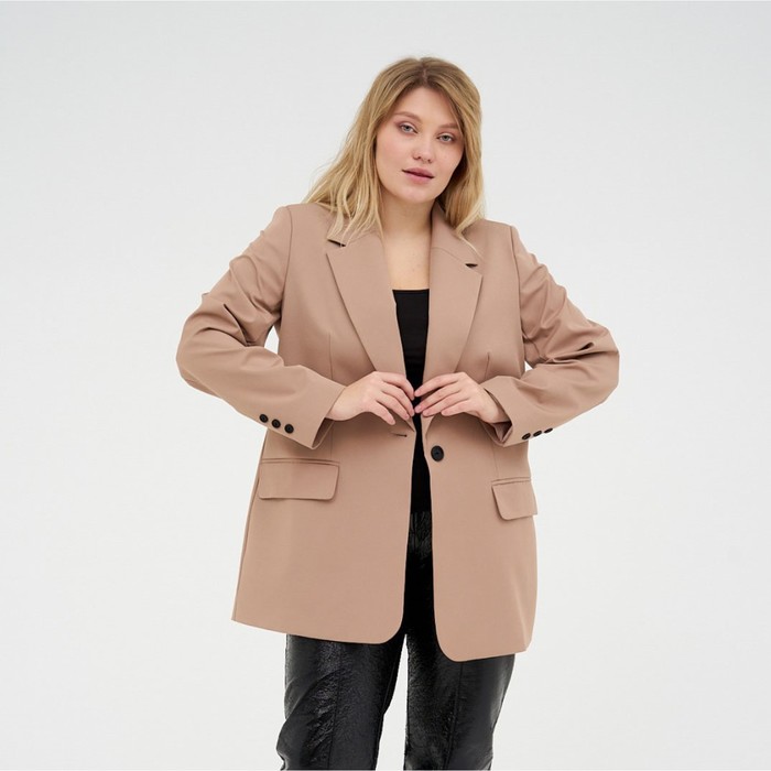 Пиджак женский MIST plus-size, р.52, бежевый - Фото 1