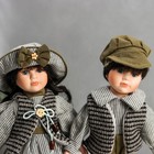 Кукла коллекционная парочка набор 2 шт "Марина и Паша в нарядах в зелёную полоску" 30 см - фото 6507697
