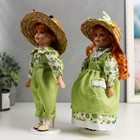 Кукла коллекционная парочка набор 2 шт "Таня и Ваня в ярко-зелёных нарядах в клетку" 30 см - Фото 3