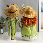 Кукла коллекционная парочка набор 2 шт "Таня и Ваня в ярко-зелёных нарядах в клетку" 30 см - Фото 4