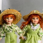 Кукла коллекционная парочка набор 2 шт "Таня и Ваня в ярко-зелёных нарядах в клетку" 30 см - фото 3741777