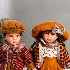 Кукла коллекционная парочка набор 2 шт "Поля и Кирилл в одежде цвета охра" 30 см - Фото 5