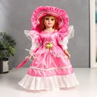 Кукла коллекционная керамика "Леди Марго в розовом платье" 30 см - фото 9481605
