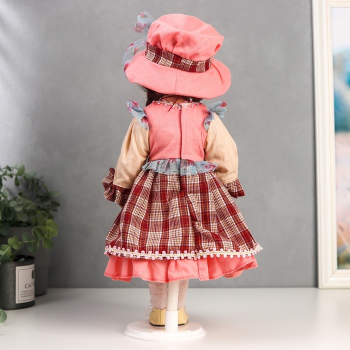 Кукла коллекционная керамика "Зоенька с розовом платье" 40 см 52036