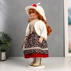 Кукла коллекционная керамика "Женечка в цветочной юбке, и белом жакете" 40 см - фото 29540563