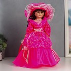 Кукла коллекционная керамика "Леди Амелия в ярко-розовом платье" 40 см - фото 9481660