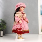 Кукла коллекционная керамика "Ксюшенька в платье в клетку цвета пыльной розы" 40 см - Фото 2