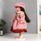 Кукла коллекционная керамика "Ксюшенька в платье в клетку цвета пыльной розы" 40 см - Фото 3