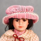 Кукла коллекционная керамика "Ксюшенька в платье в клетку цвета пыльной розы" 40 см - Фото 5