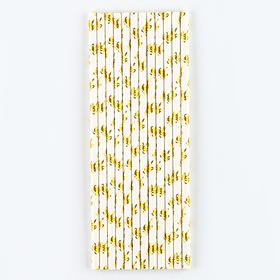 Трубочки для коктейля «Единорожка», набор 12 шт., цвет золото