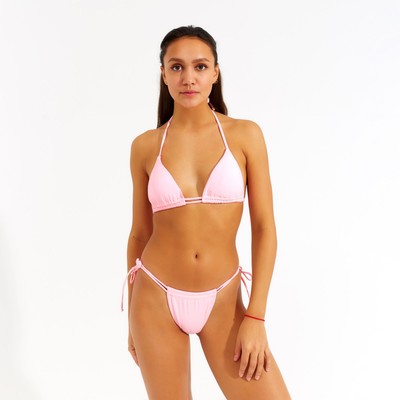 Купальник раздельный с завязками женский MINAKU, розовый, размер 48