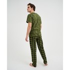 Костюм домашний (футболка, брюки) мужской, цвет зелёный, размер 48 - фото 27454074