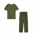 Костюм домашний (футболка, брюки) мужской, цвет зелёный, размер 48 - фото 27454078