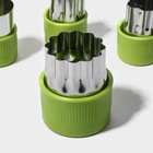 Овощерезки Доляна «Палитра», набор 12 шт., нержавеющая сталь, зелёные - Фото 5