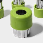 Овощерезки Доляна «Палитра», набор 12 шт., нержавеющая сталь, зелёные - Фото 6