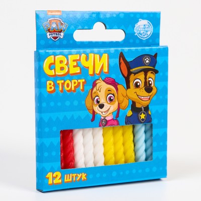 Свечи для торта «С Днем Рождения», 12 штук, Щенячий Патруль