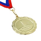 Медаль призовая 001, d= 5 см. 1 место. Цвет золото. С лентой - Фото 3
