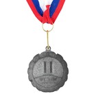 Медаль призовая 001 диам 5 см. 2 место. Цвет сер. С лентой - фото 3458847