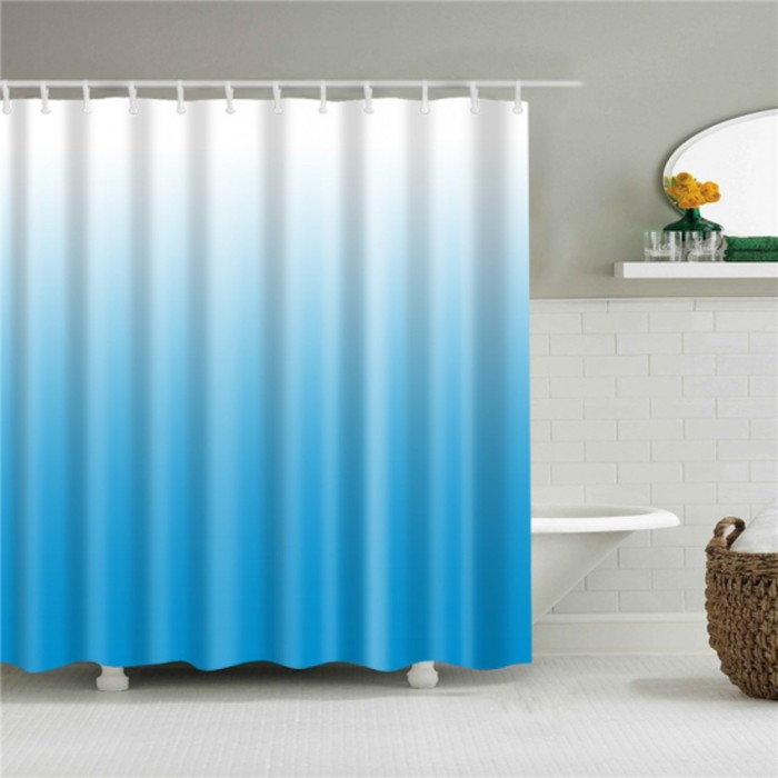 Штора для ванной Dimond, 180х200, PLE, цвет голубой