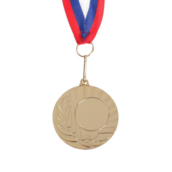 Медаль под нанесение 015 диам 5 см. Цвет зол. С лентой - Фото 1
