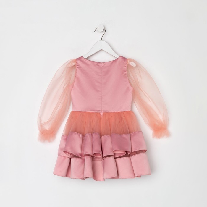 Платье нарядное детское KAFTAN, рост 98-104 см (30), персиковый - фото 1907340956