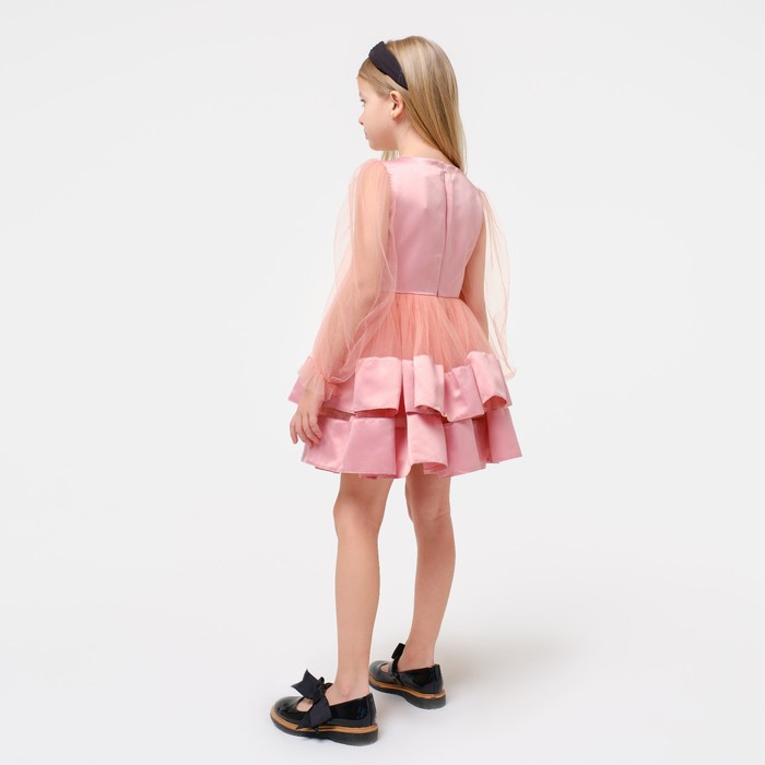 Платье нарядное детское KAFTAN, рост 98-104 см (30), персиковый - фото 1907340947